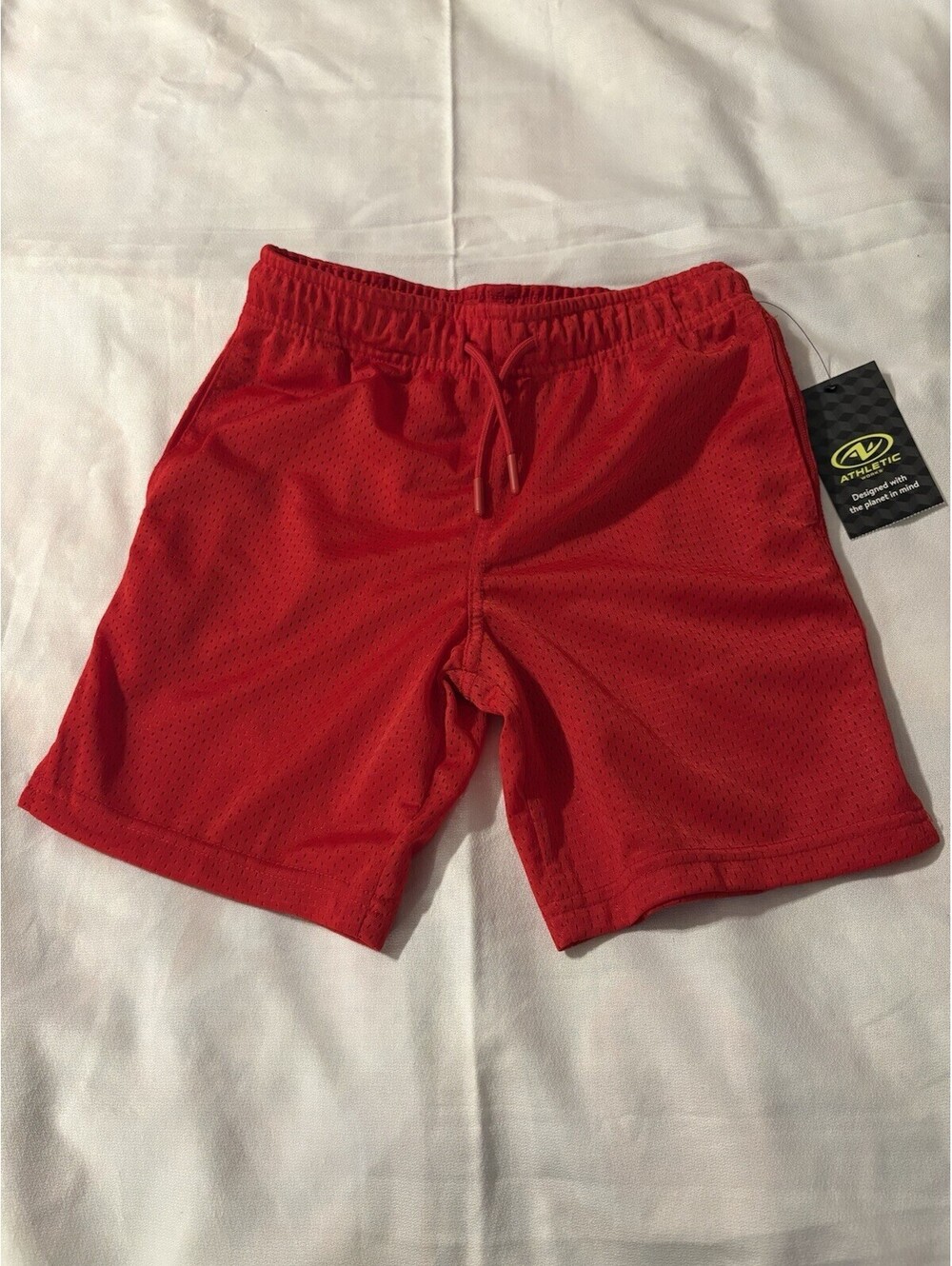 NEW Athletic Works Dri-Works Red Shorts Size Medium (10-12) Boys Basketball Gym